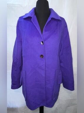 Vintage Purple Angora, Wool, Cashmere Blend Coat USA Made Minimalist